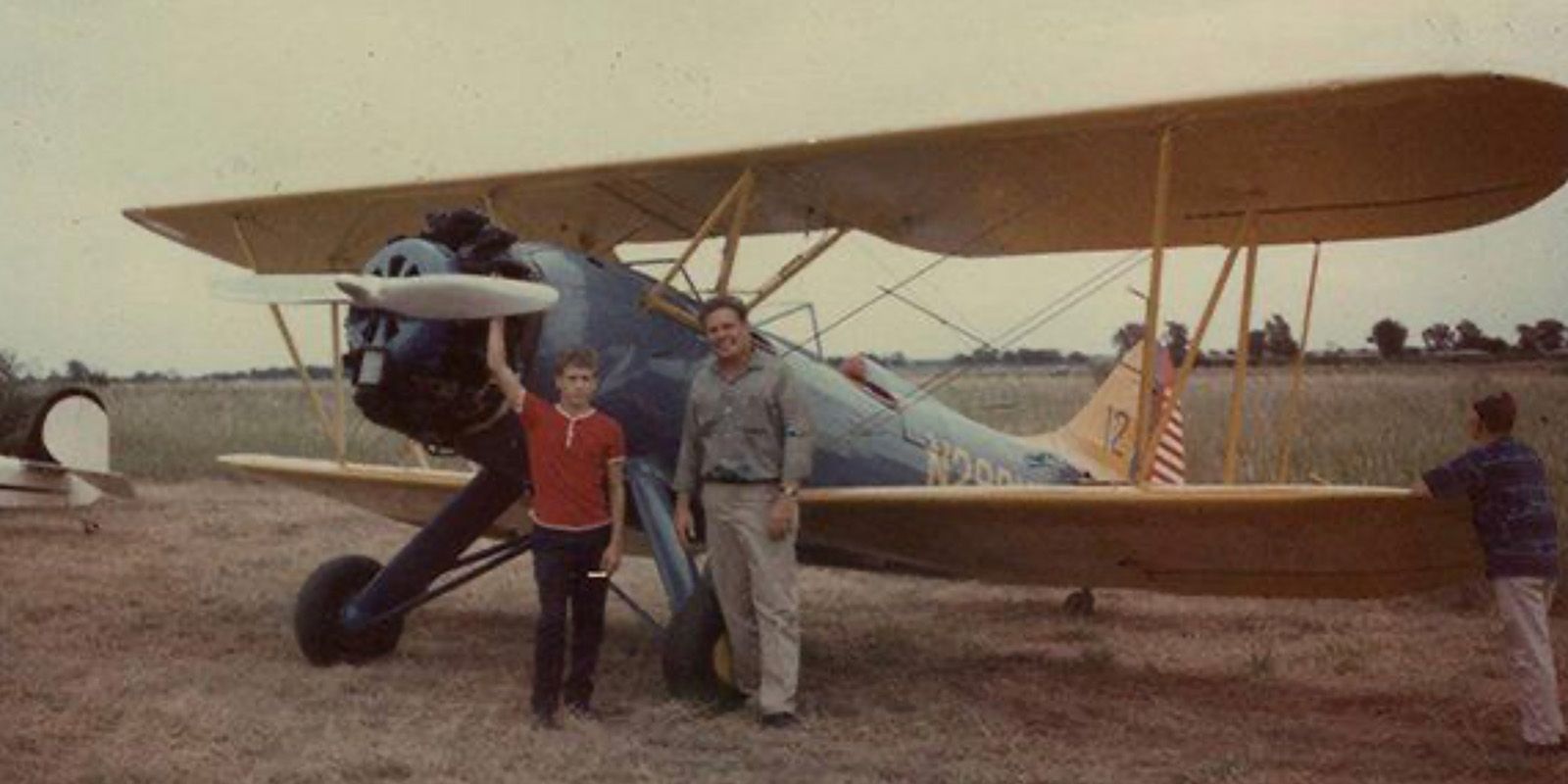 vintage shot of waco UPF-7 with original owners